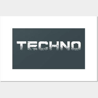 Techno #3 (White Font) Posters and Art